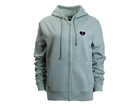 Women Heart Zip Hoodie Dusty Green