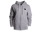 Women Heart Zip Hoodie Heather Grey