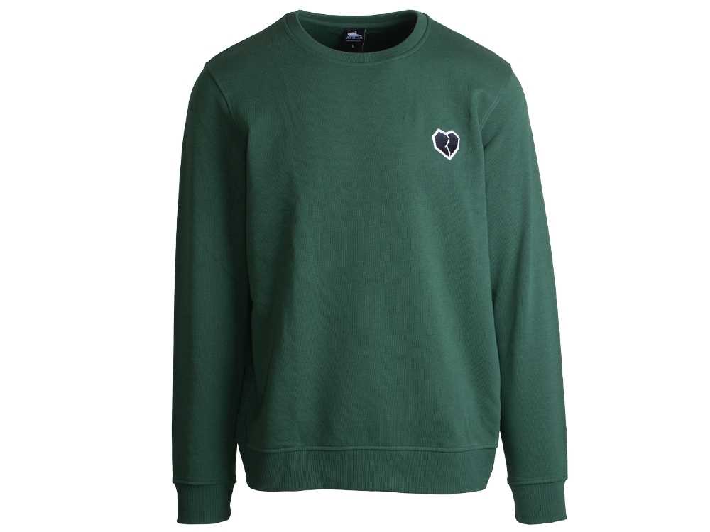 Heart Womens Crew Neck Hunter Green